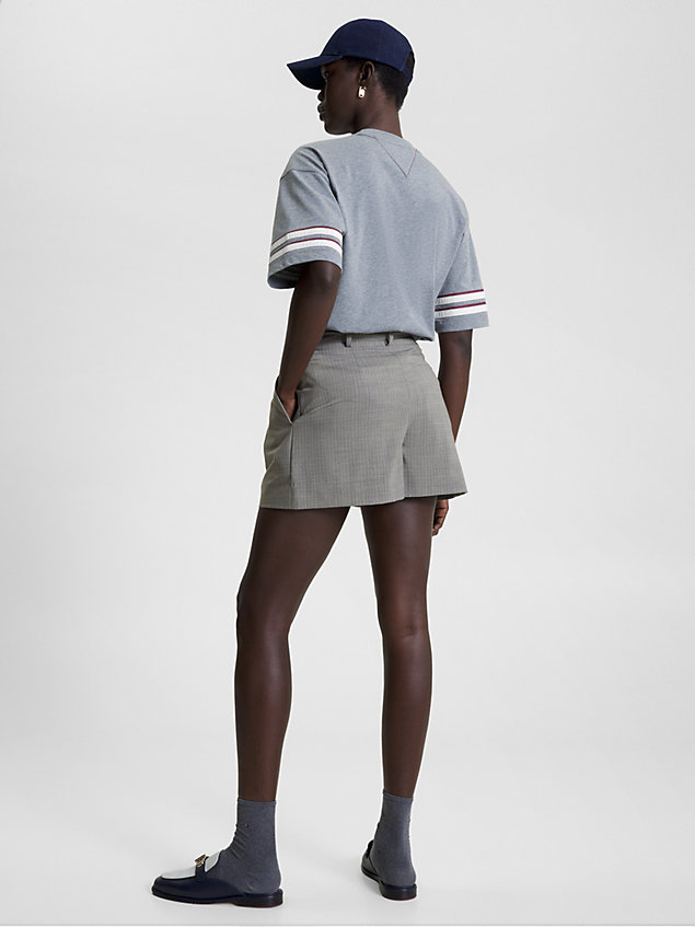 grey crest pinstripe twill shorts for women tommy hilfiger