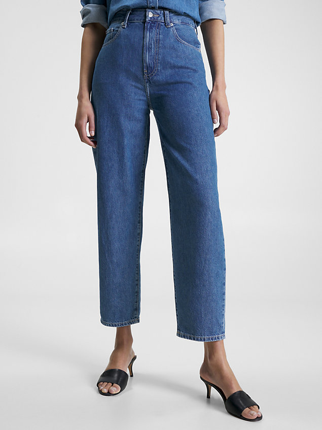 denim high rise tapered balloon ankle jeans for women tommy hilfiger