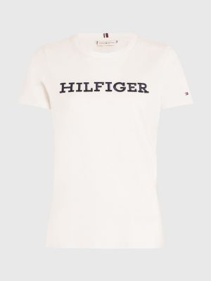 T-Shirt Hilfiger Tommy Hilfiger Beige Monotype | mit Stickerei |