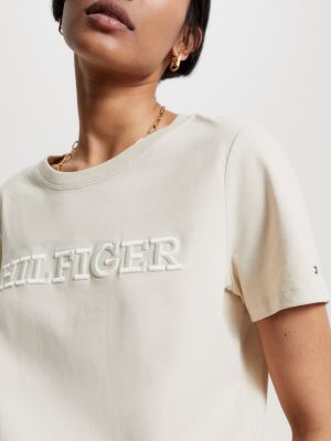 Hilfiger Monotype T-Shirt mit Stickerei Hilfiger Beige | Tommy 