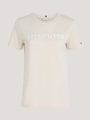 Hilfiger Monotype T-Shirt mit Stickerei Tommy Hilfiger | | Beige