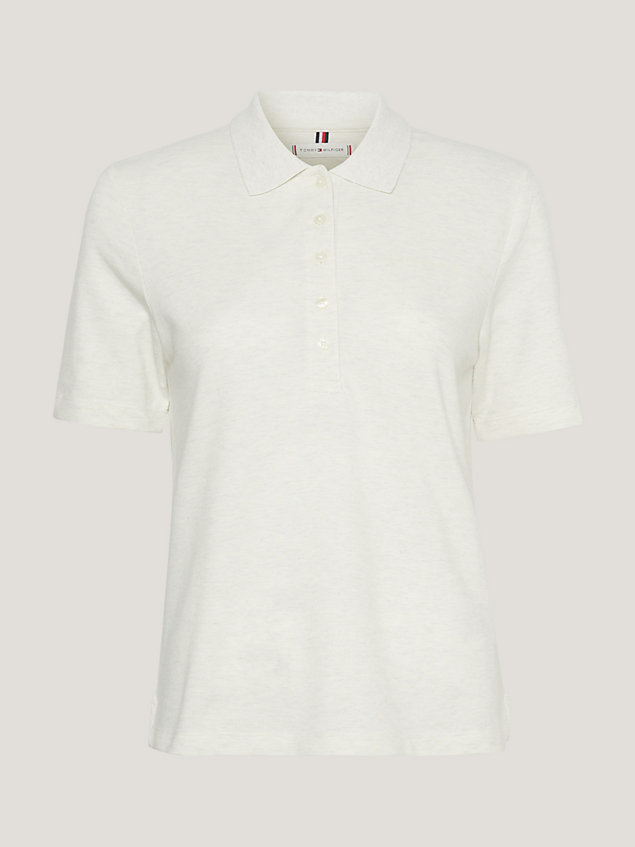 white signature logo regular fit polo for women tommy hilfiger