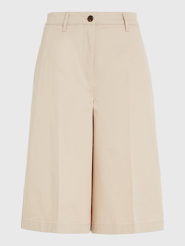 beige chino culotte shorts for women tommy hilfiger