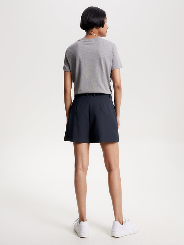 shorts relaxed fit in twill blu da donna tommy hilfiger