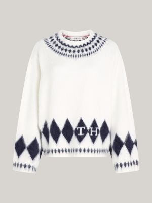 HUIFUAO Fair Isle Trui voor dames, oversized kersttruien, Noors, Noors, IJslands, gebreid, warm, dik, vintage, lange mouwen, tops, sweatshirt, Z04 Groente, XL