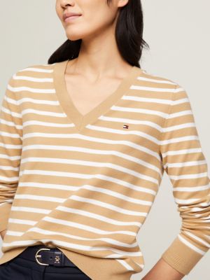 Tommy hilfiger v on sale neck jumper womens