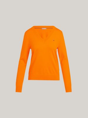 Tommy hilfiger oranje online trui