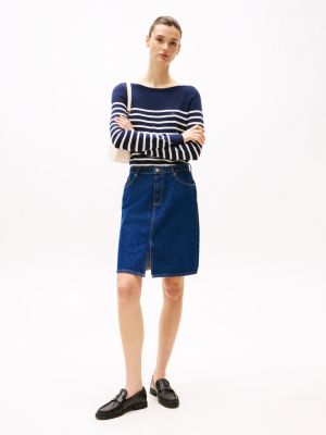 pull en maille fine à col bateau plusieurs couleurs pour femmes tommy hilfiger