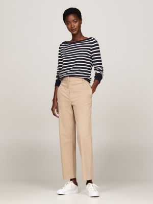 blue boat neck jersey jumper for women tommy hilfiger