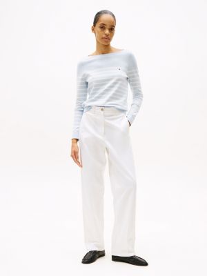 multi boat neck jersey jumper for women tommy hilfiger