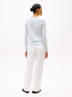 multi boat neck jersey jumper for women tommy hilfiger