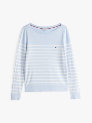 multi boat neck jersey jumper for women tommy hilfiger