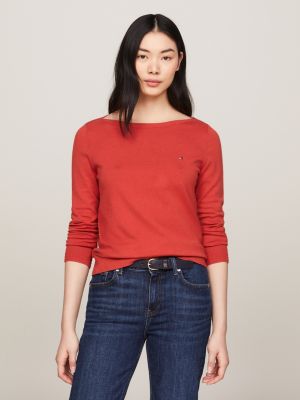 Tommy hilfiger trui dames rood sale