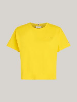 Yellow tommy hilfiger store shirt womens