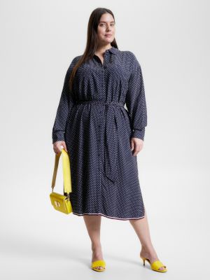 Curve Argyle Stripe Relaxed Shift Dress | Blue | Tommy Hilfiger