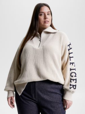 Compuesto Muchos maldición Jersey Curve de punto elástico con logo | BEIGE | Tommy Hilfiger