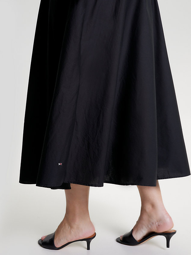 black curve mouwloze maxi-jurk met trekkoordtaille voor dames - tommy hilfiger