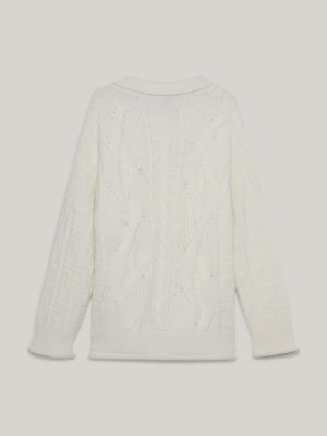 Tommy hilfiger white jumper womens sale