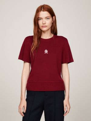 Red tommy hilfiger on sale t shirt women's