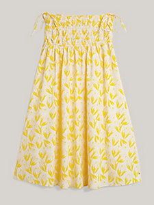 jupe froncée longueur maxi à motif floral tommy hilfiger x vacation jaune pour femmes tommy hilfiger