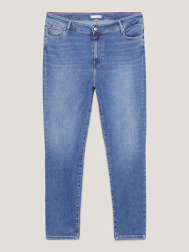 denim curve harlem ultra skinny th flex jeans mit hohem bund für damen - tommy hilfiger