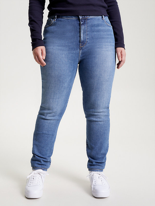 denim curve harlem ultra skinny th flex jeans mit hohem bund für damen - tommy hilfiger