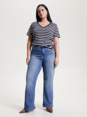 Jeans larghi Curve a vita alta, Denim