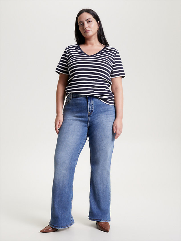 denim curve high rise jeans met wijde fit voor dames - tommy hilfiger
