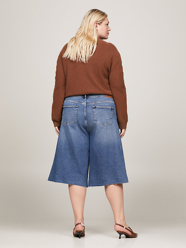 denim curve jeans-bermudashorts mit hohem bund für damen - tommy hilfiger
