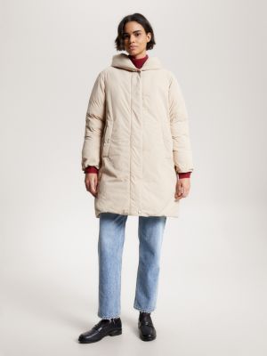 Global Stripe Recycled Padded Coat | Beige | Tommy Hilfiger