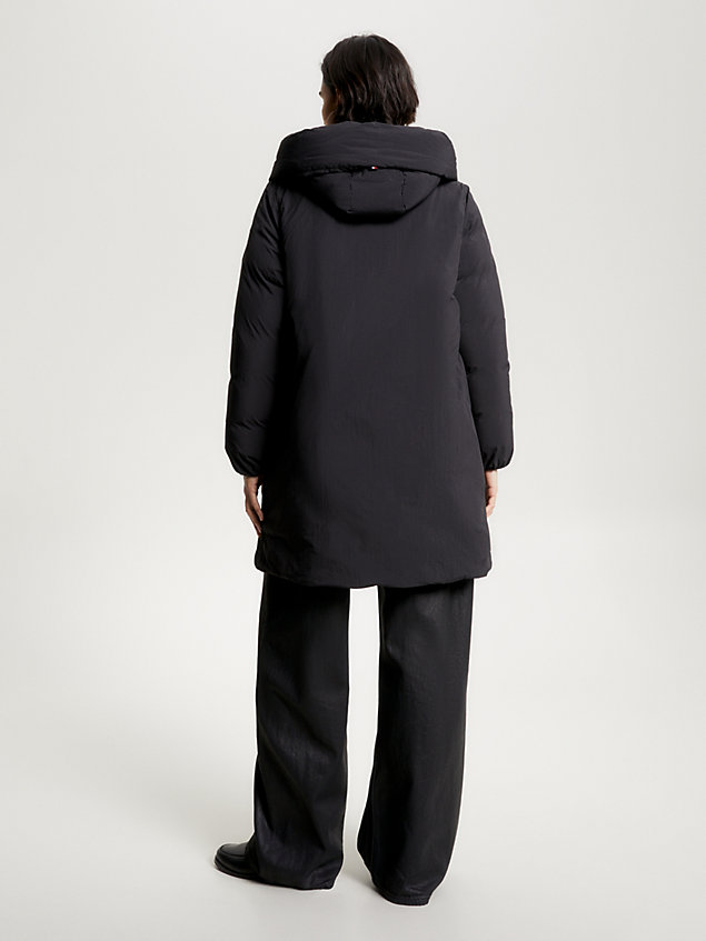 black wattierter mantel mit schalkragen für damen - tommy hilfiger