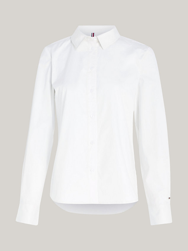 chemise coupe standard à tampon monogramme th white pour femmes tommy hilfiger