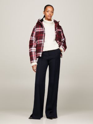 Tommy hilfiger plaid hot sale puffer jacket