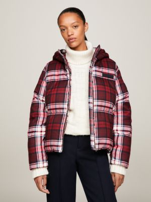 Red check hot sale jacket women's