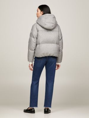 Brushed New York Puffer Jacket, Grey