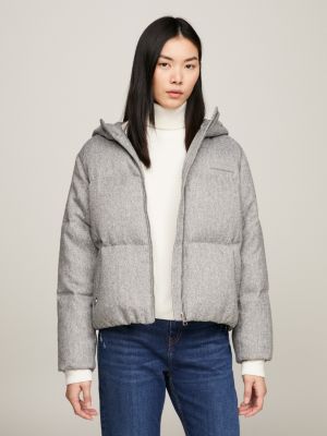 Tommy hilfiger puffer jacket on sale grey