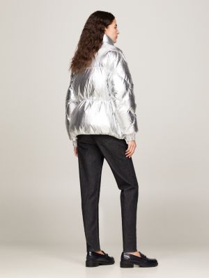 Metallic bubble cheap jacket