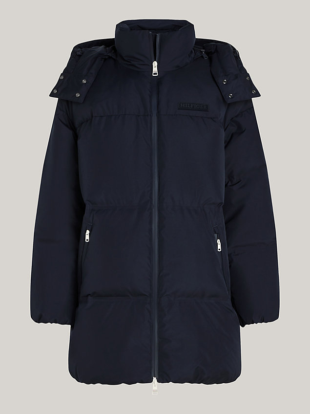 blue recycled gore-tex new york puffer jacket for women tommy hilfiger