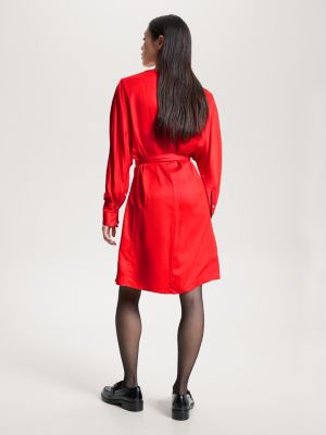 Belted Mini Shirt Dress | Red | Tommy Hilfiger