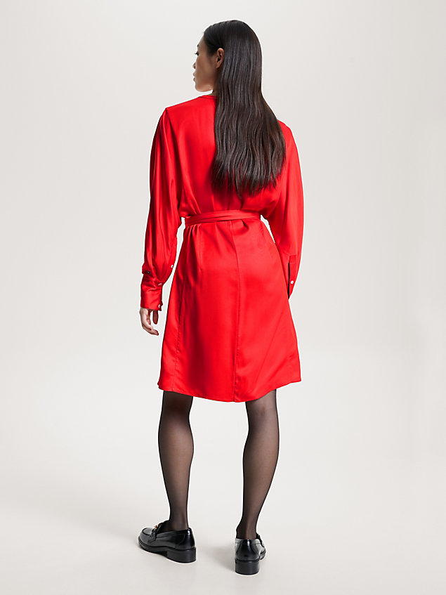red belted mini shirt dress for women tommy hilfiger