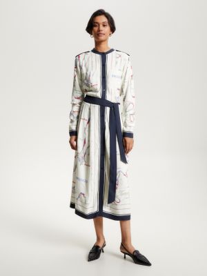 Printed midi best sale shirt dress