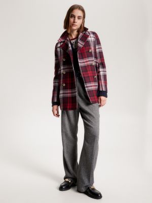 Checkered hotsell peacoat women's