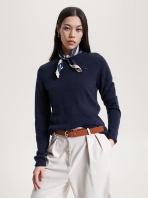 Pull en laine col ras du cou Bleu Tommy Hilfiger