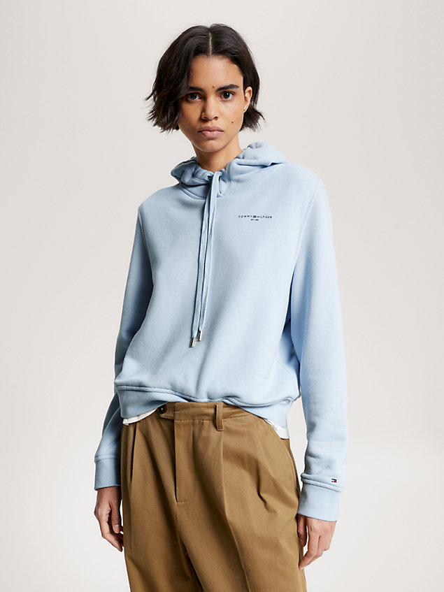 blue 1985 collection signature logo hoody for women tommy hilfiger