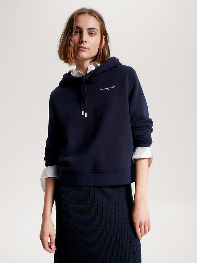 blue 1985 collection signature logo hoody for women tommy hilfiger