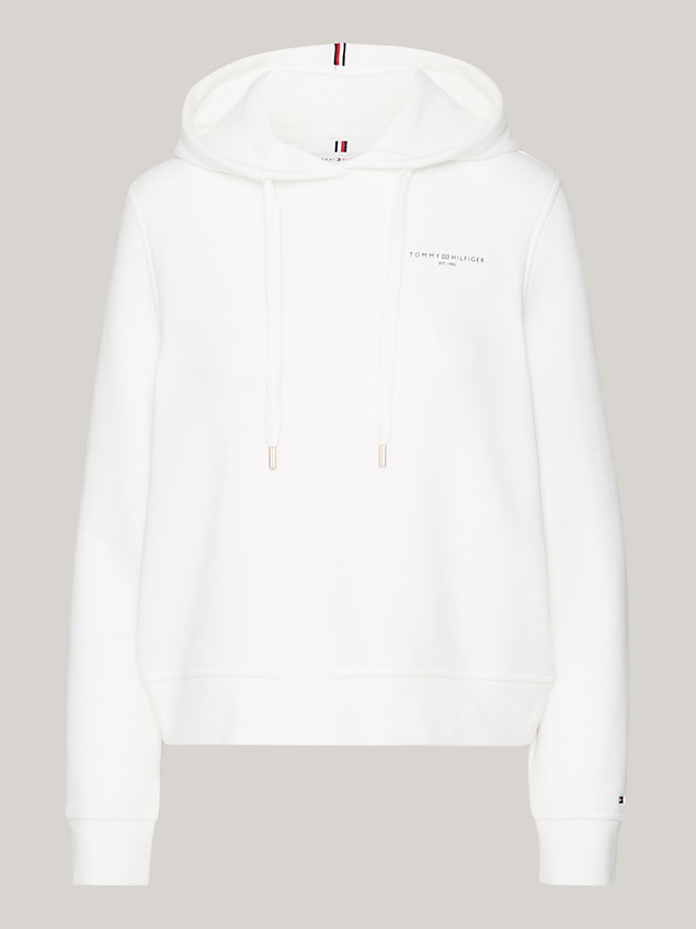 white 1985 collection signature logo hoody for women tommy hilfiger