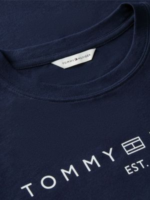 blue logo jersey crew neck t-shirt for women tommy hilfiger