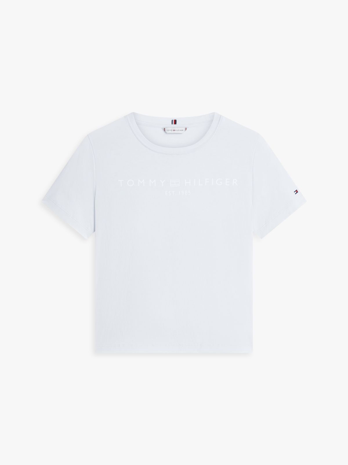 Logo Boxy Jersey Crew Neck T-Shirt — Blue