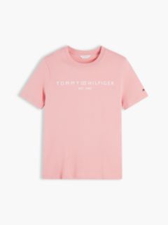 Logo Boxy Jersey Crew Neck T-Shirt — Pink 5