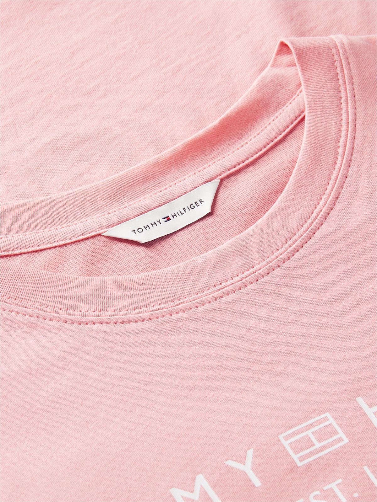 Logo Boxy Jersey Crew Neck T-Shirt — Pink